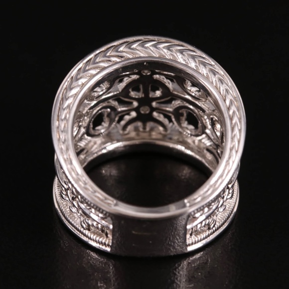 NIB - Judith Ripken Sterling Silver Vienna Wide Band Diamond Ring - Picture 7 of 12